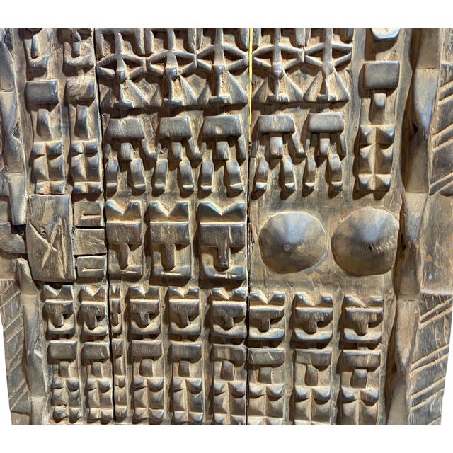 African Vintage Dogon Granary Door With Nommo Ancestors Mali African 48" H For Sale - Image 3 of 9