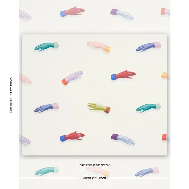 Based on original hand-painted art, Manos wallpaper in multi-on-ivory by Charlap Hyman & Herrero with Pilar Almon features...