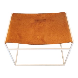 Blu Dot Common Leather Stool For Sale