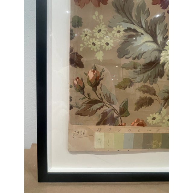 Antique French Hand Painted Floral Art For Sale - Image 4 of 12