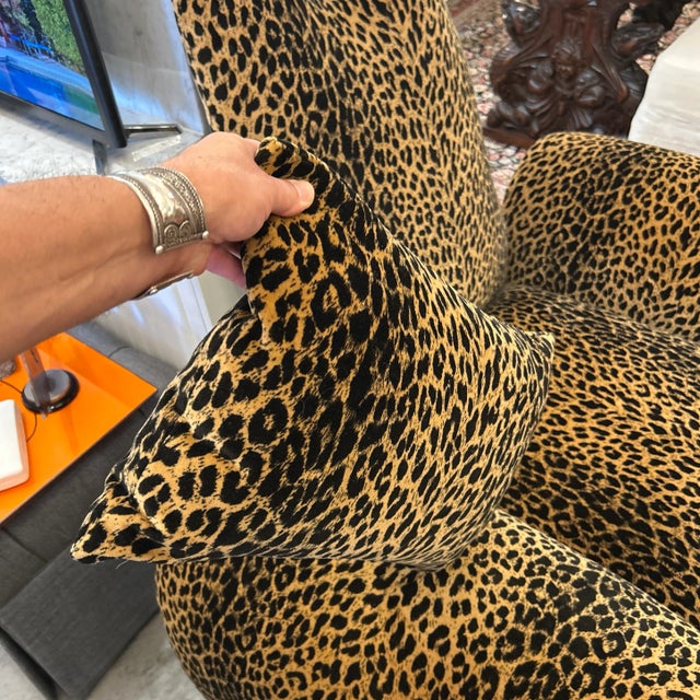 Curvaceous Leopard Print Custom Arm Chair For Sale - Image 9 of 9