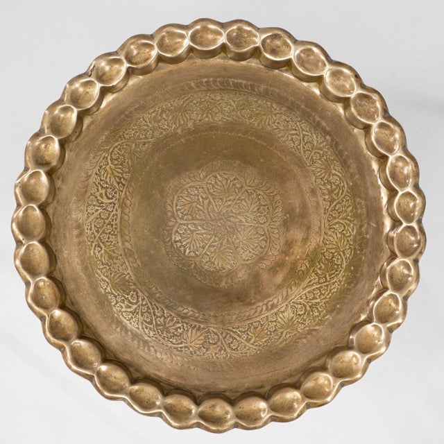 1970s Moroccan Mid-Century Walnut Coffee Table With Spider Legs and Bronze Top For Sale - Image 14 of 18