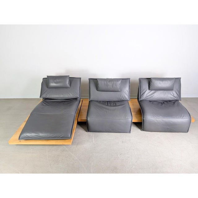 Free Motion Edit 2 Sofa in Leather and Oak from Koinor, Set of 2 For Sale - Image 10 of 18