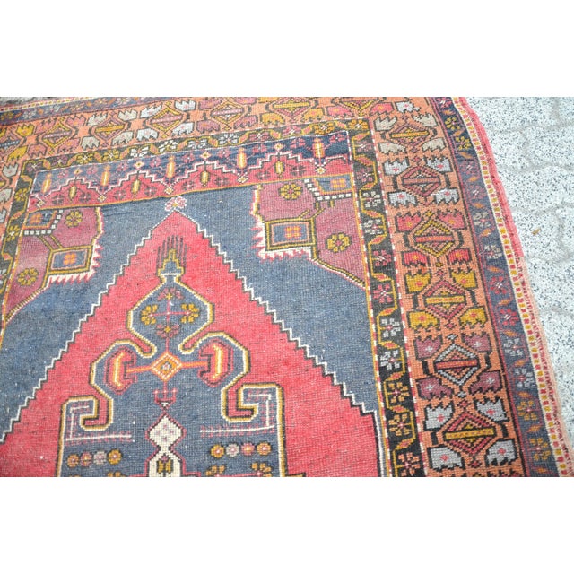 Textile Vintage Nomadic Area Rug For Sale - Image 7 of 11