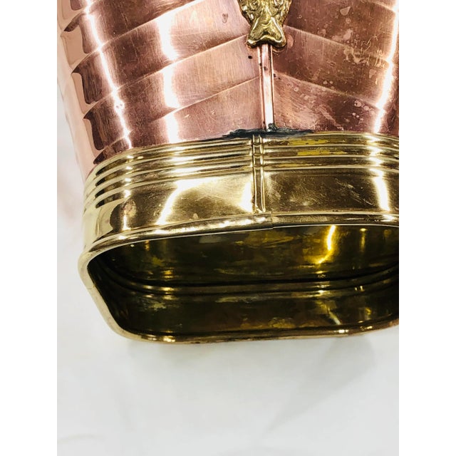 Metal Mid Century Copper and Brass Container For Sale - Image 7 of 11