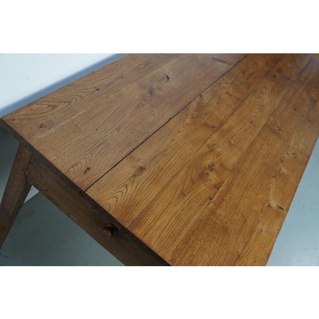 Late 19th Century French Rustic Oak Farmhouse Dining Table For Sale - Image 12 of 18