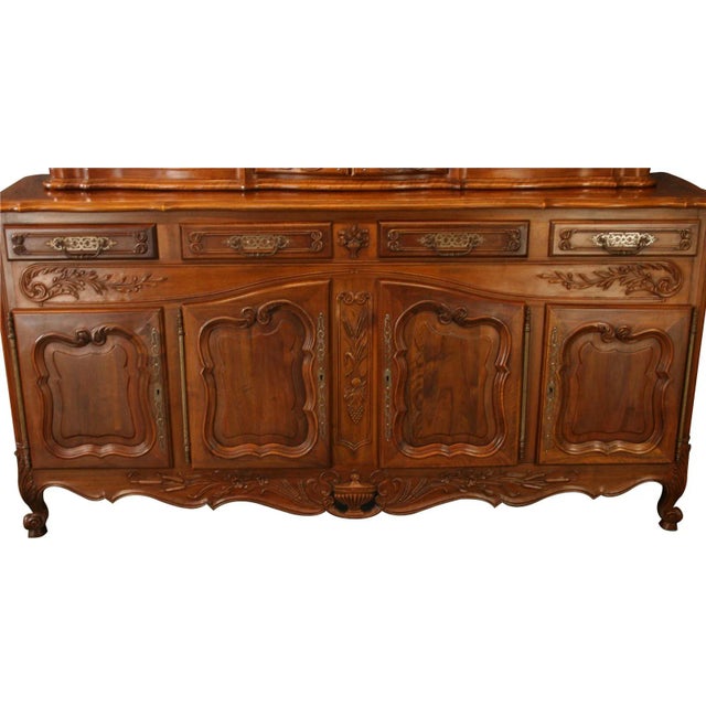 Vintage French Country Sideboard Walnut Carved For Sale - Image 10 of 10