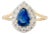 14k Two-Tone Gold 1.17ct Blue Sapphire & Diamond Vintage Ring Size 6 For Sale