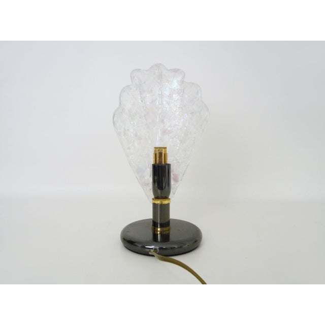 Black Foliage Table Lamp in Glass and Anthracite Gray Metal, 1980s For Sale - Image 8 of 10