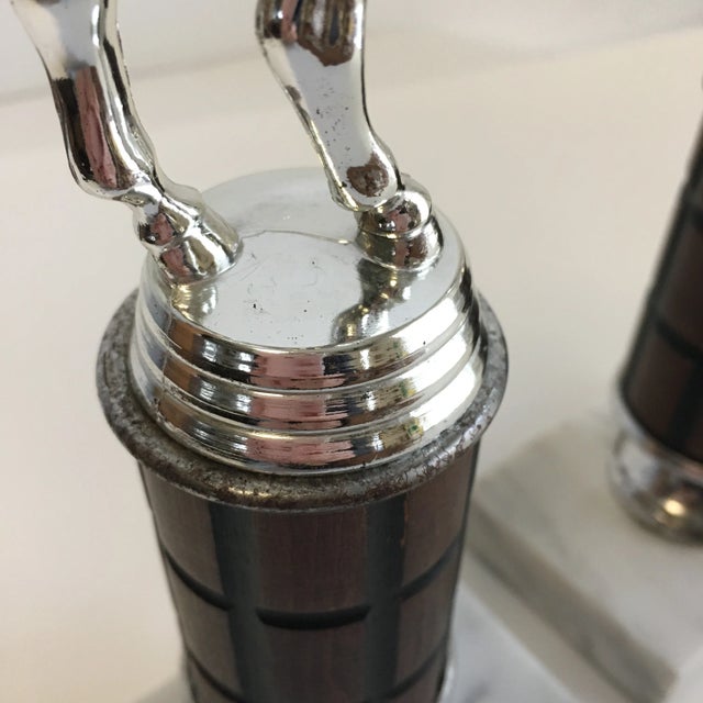 Mid 20th Century Vintage Equestrian Horse Trophy Bookends Marble Base- a Pair For Sale - Image 5 of 9