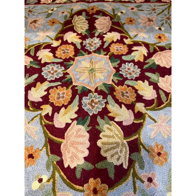 Traditional 1990s Floral Embroidered Pillow Covers- a Pair For Sale - Image 3 of 6