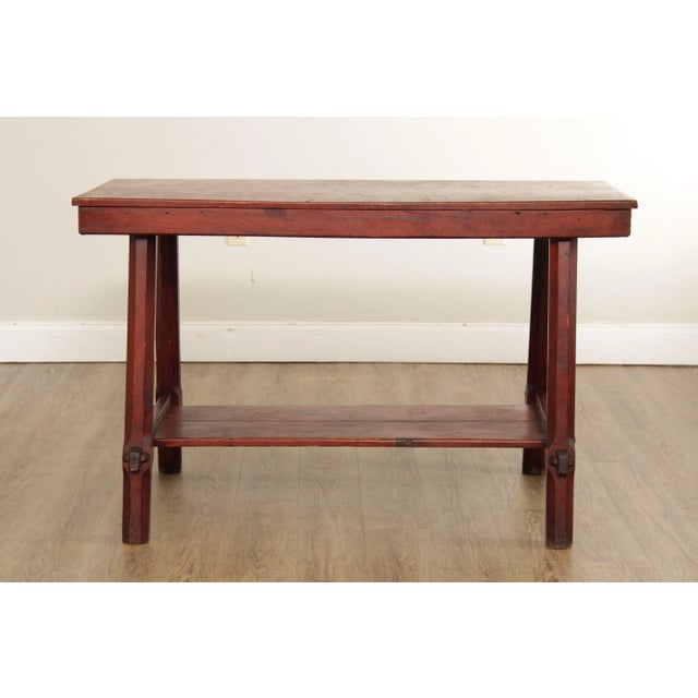 Early 20th Century Antique Arts & Crafts Two-Tier Library or Work Table For Sale - Image 5 of 13