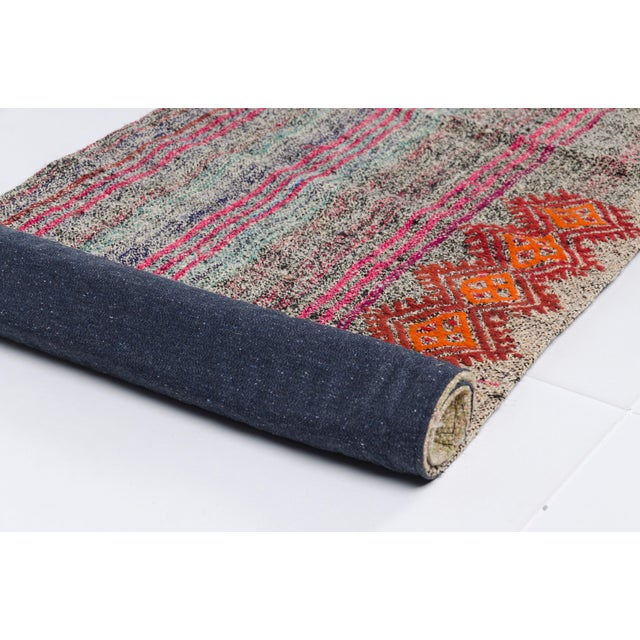 Gray Fleatweave Vintage Runner Rug For Sale - Image 8 of 11