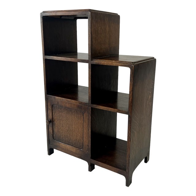 English Art Deco Modernist Bookcase in Oak, 1920s For Sale