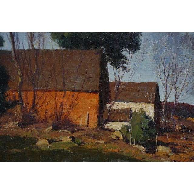 American Early 20th Century American Impressionism -- Old Lyme Connecticut Red House by George M. Bruestle For Sale - Image 3 of 7