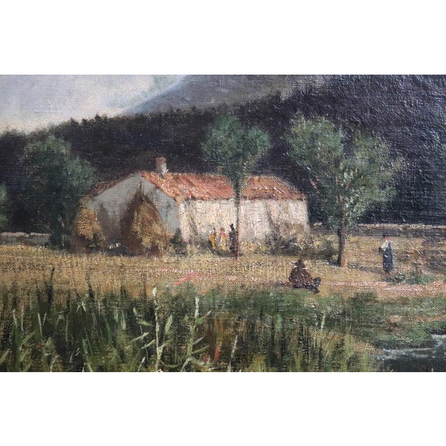 Italian Artist, Landscape, Oil Painting on Canvas, Mid-19th Century, Framed For Sale - Image 11 of 14