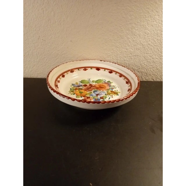 Folk Art 1940s Hand Painted Gmundner Keramik Ceramic Bowl Made in Austria For Sale - Image 3 of 5