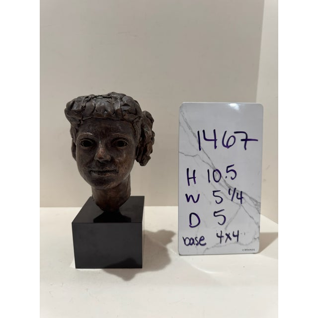 1960s Larry Mohr Bronze Stylized Female Bust Sculpture Signed From Artist Estate For Sale - Image 11 of 11