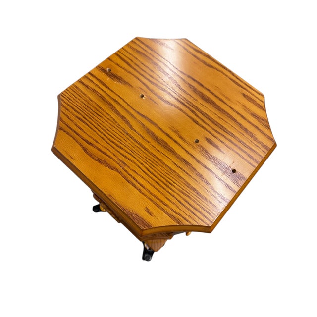 1960s 1960s Mid Century Revolving Jewelry Armoire in Oak Finish Free Standing Pilasters Mirror Chest of Draws For Sale - Image 5 of 17