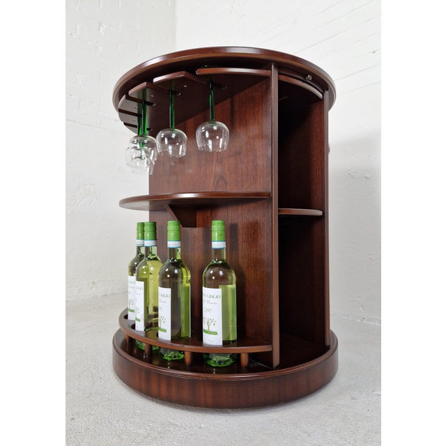 Brown Rotating Dry Bar in Mahogany, England, 1980s For Sale - Image 8 of 14