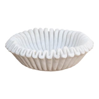 Sculptural Shell Marble Stone Vessel For Sale