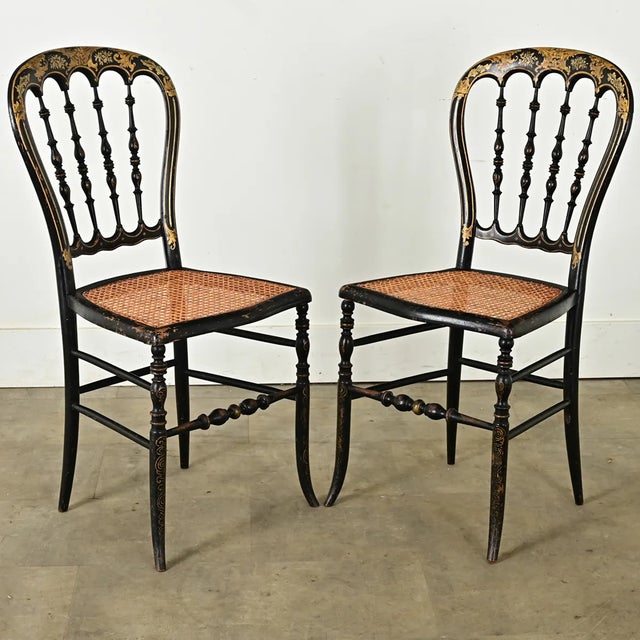 French Pair of 19th Century Opera Chairs | Chairish