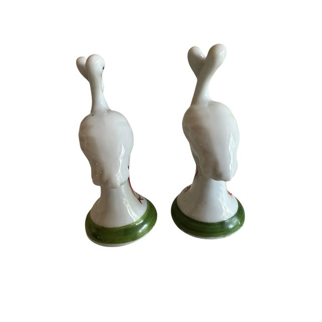Vintage Hollóházi Porcelain Stork Figurines, Hungary, 1970s – A Pair - Palm Beach Style Birds For Sale - Image 11 of 12