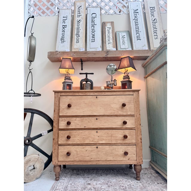 Wood 19th Century Scrubbed Pine Chest of Drawers For Sale - Image 7 of 12