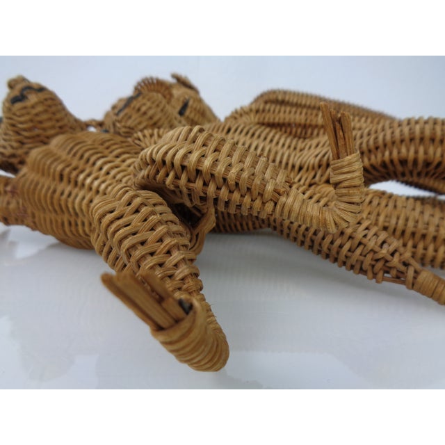 French Handmade Wicker Monkeys, 1960s, Set of 3 For Sale - Image 17 of 18
