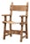 Brutalist Armchair with Carved Rosettes and Nailed Wooden Seat, Spain, 1950s For Sale