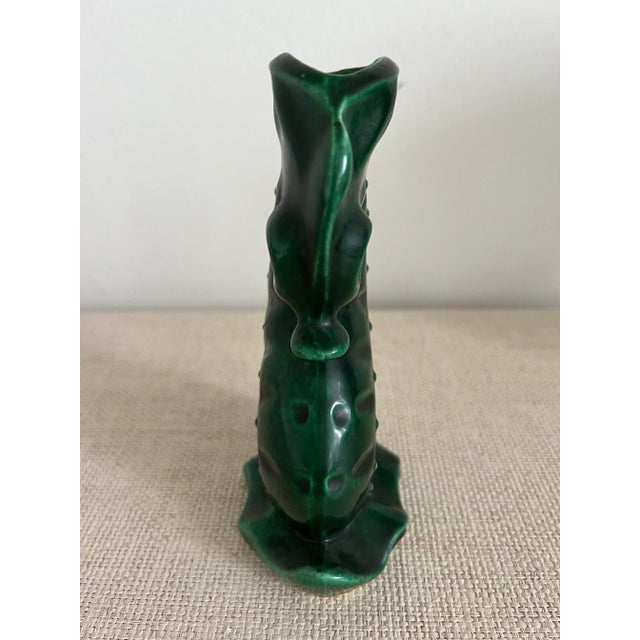 Vintage Green Porcelain Seahorse Vase For Sale - Image 9 of 9