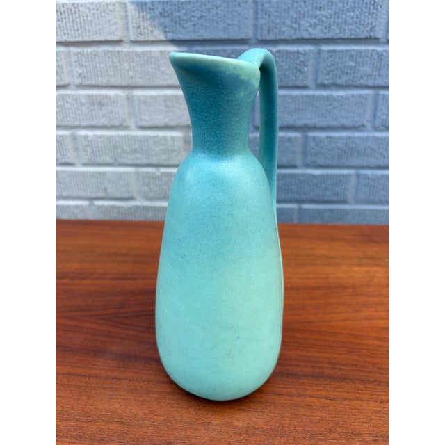 Van Briggle Pottery Matte Turquoise Ewer Pitcher, Colorado Springs An elegant Van Briggle pottery ewer showcasing the...