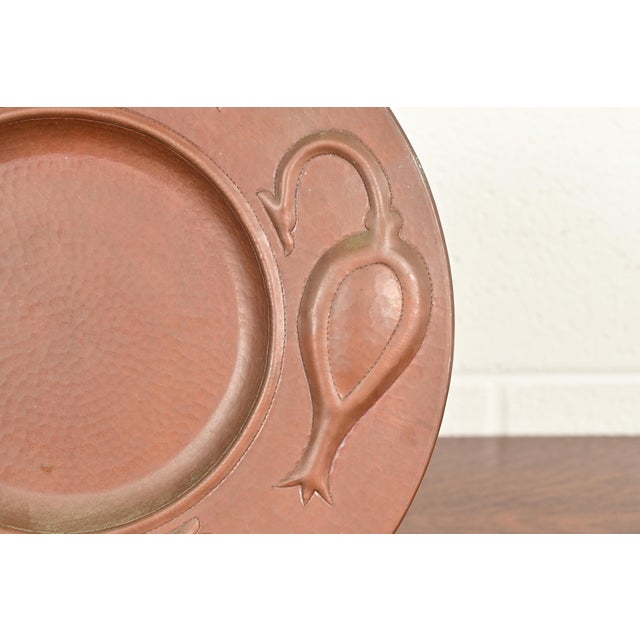Metal Ramon Ramirez Arts & Crafts Hammered Copper Charger Plate or Tray For Sale - Image 7 of 12