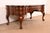 French Provincial Antique Dutch Louis XV Mahogany Inlaid Marquetry Executive Desk, Circa Late 19th Century For Sale - Image 3 of 14