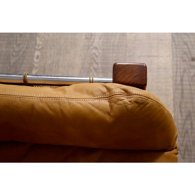 Amazonas Lounge Chair with Ottoman in Cognac Leather by Jean Gillon Brazil 1960s For Sale - Image 12 of 18