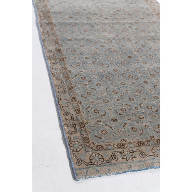 Antique 1910 Blue Hand Knotted Runner - 3'3 X 15'4 For Sale - Image 10 of 12