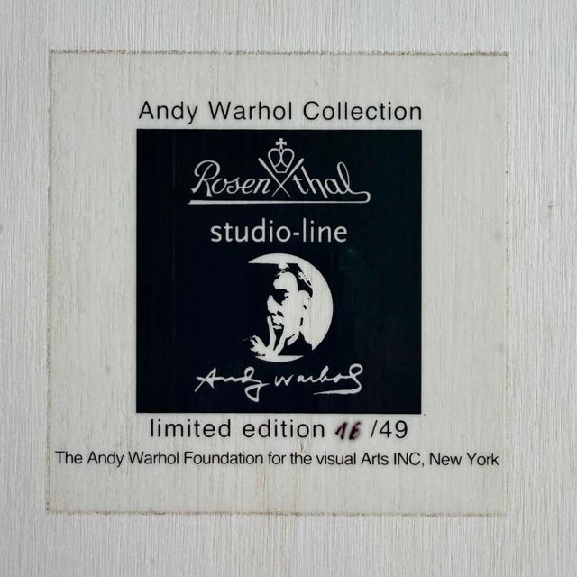 Contemporary Andy Warhol Porcelain Pop Art Portrait in Blue from Rosenthal For Sale - Image 3 of 7