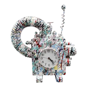 Mid 20th Century Richard Birkett Vintage Post Modern Memphis Era Fantasy Splatter Clock Sculpture