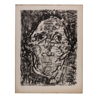 André Cottavoz, Female Face, Lithograph For Sale