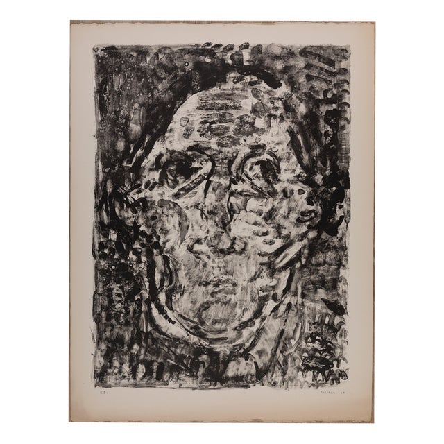 André Cottavoz, Female Face, Lithograph For Sale