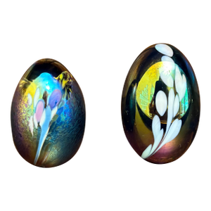 Mount St. Helens Studio Art Glass Paperweights — Set of 2 (1982 & 1984)