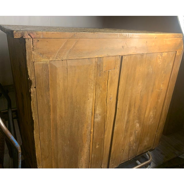 1871 Scandinavian Folk Art Step-Back Cupboard With Original Decorative Glass For Sale - Image 9 of 13