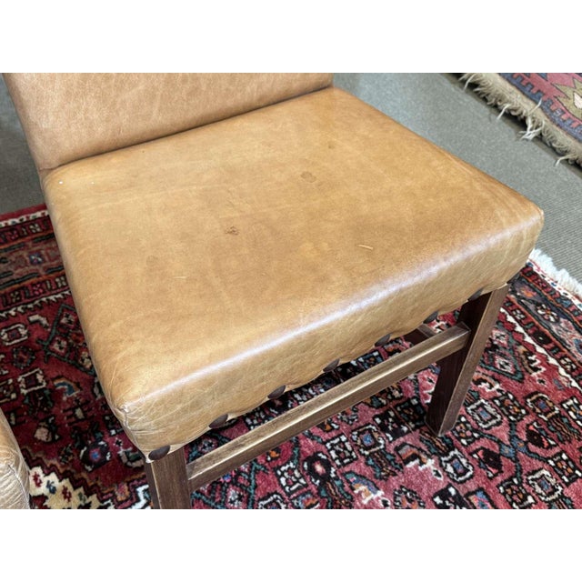 English Chairs in Beech and Imitation Leather, 1980s, Set of 4 For Sale - Image 6 of 13
