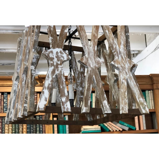 Reclaimed Pine Chandelier For Sale In Raleigh - Image 6 of 7