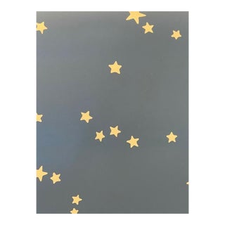 Cole & Sons Single Roll Metallic Gilver on Midnight Wall Covering For Sale