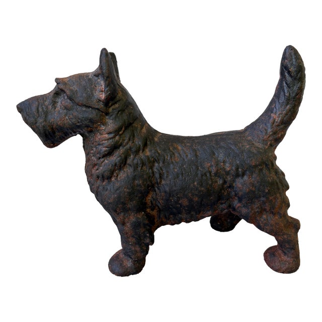 Antique Hubley Cast Iron Scottie Terrier Door Stop For Sale