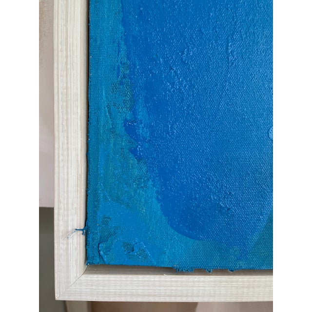 Blue "Far-Flung" Blue and Black Textured Original Painting For Sale - Image 8 of 9