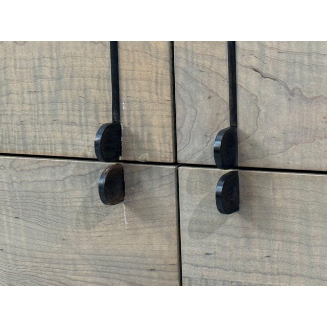 Bddw, Modern Sideboard, Ebonized Wood, Tiger Maple, Bronze, Usa, 2015 For Sale - Image 9 of 12