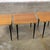 Mid-20th Century MCM Stacking Tables Walnut Veneer Tops Brass and Ebonized Legs Set of 3 For Sale - Image 9 of 18