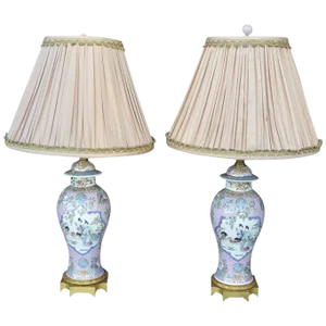 Chinese Export Lamps - a Pair